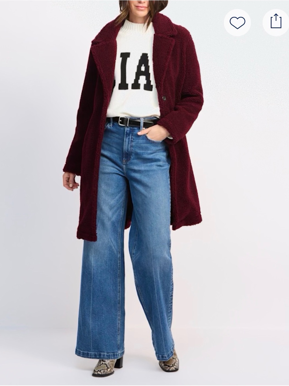 MO-KA Open-Front Coat in Burgundy